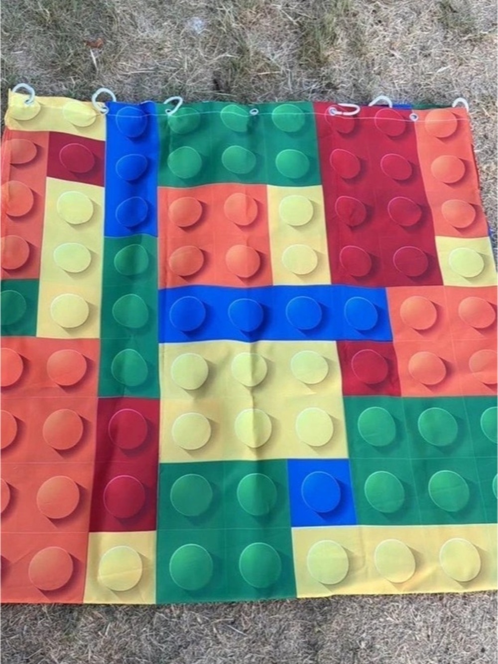 Lego shower curtain with hooks